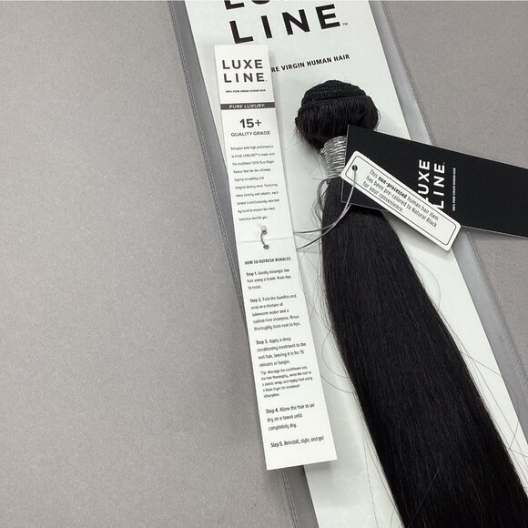 Natural Straight 24” Natural Black 100% Pure Virgin Human Hair Extensions - Picture 6 of 7